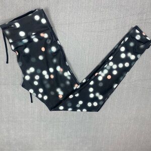 Girls Nike Leggings Black Bokeh Dot Print Activewear Pants